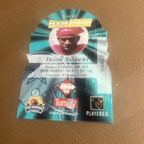 Deion Sanders trading card from 1995 Collectors Edge EDGE TECH DIE CUT SP collection