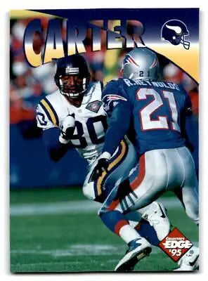 Football card featuring 1995 Collector’s Edge Instant Replay #21 Cris Carter