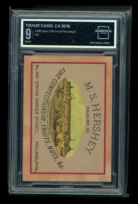 Graded vintage trade card from Arena Club 1995 Dart 100 Years of Hershey’s