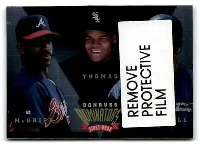 1995 Donruss #3 Fred McGriff Frank Thomas Jeff Bagwell Dominators Baseball Trading Card