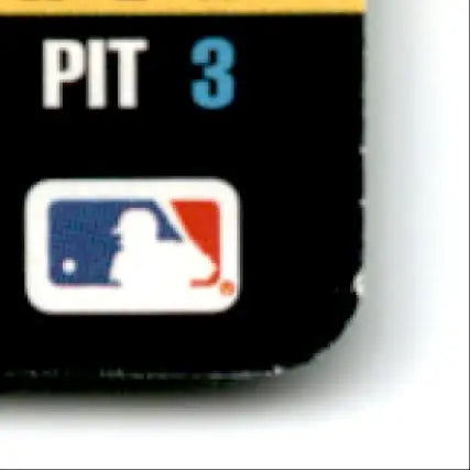 Corner of a black Donruss Baseball card featuring the MLB logo and white border