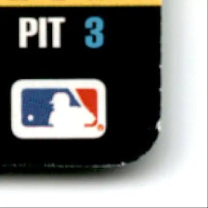 Corner of a black Donruss Baseball card featuring the MLB logo and white border