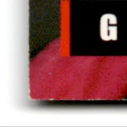 Upper right corner of Finish Line Geoff Bodine #7 book with black spine and red cover