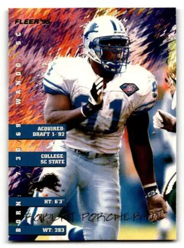 1995 Fleer #128 Robert Porcher Detroit Lions Football Card with original gloss NM condition