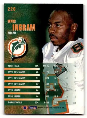 1995 Fleer #220 Mark Ingram Green Bay Packers Football Card with original gloss NM
