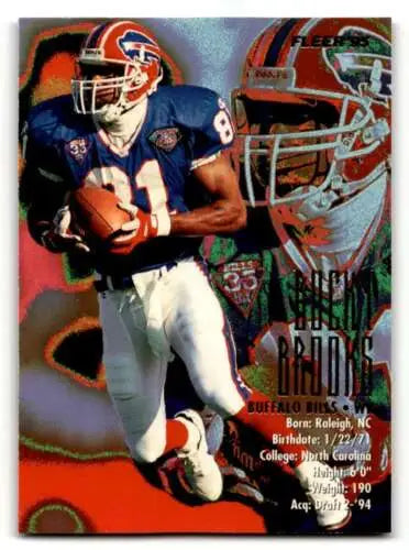1995 Fleer #29 Bucky Brooks Buffalo Bills Football Card with original gloss and NM condition