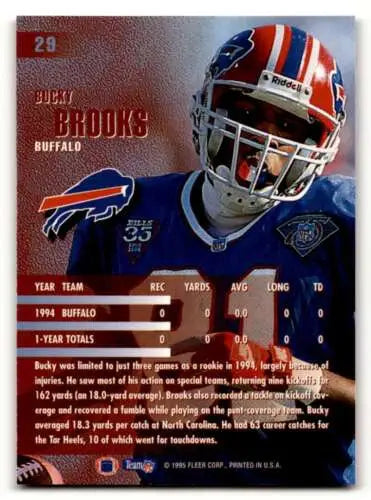 Bucky Brooks Buffalo Bills football card with original gloss from 1995 Fleer