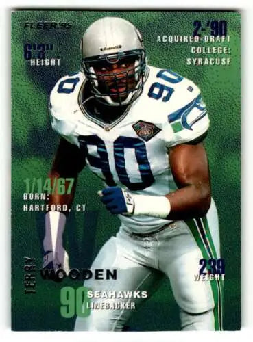 1995 Fleer #367 Terry Wooden Seattle Seahawks Football Card with original gloss