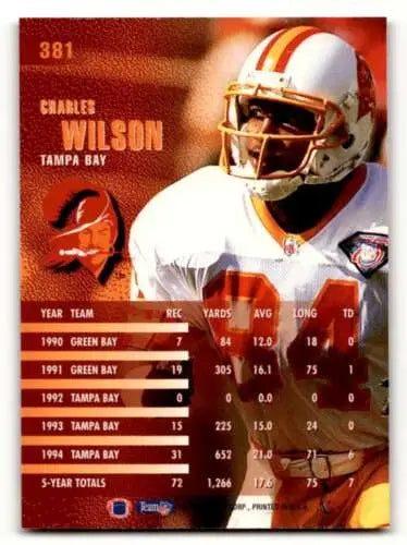 Original gloss 1995 Fleer #381 Charles Wilson Tampa Bay Buccaneers football card