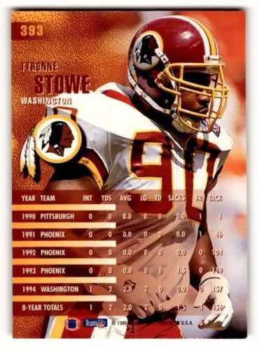 Tyronne Stowe Seattle Seahawks football card featuring original gloss and great condition