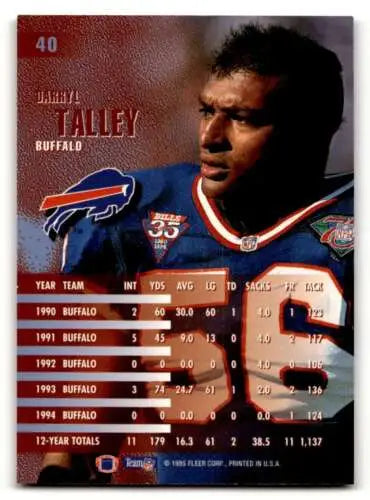 Darryl Talley Buffalo Bills football card with original gloss from 1995 Fleer