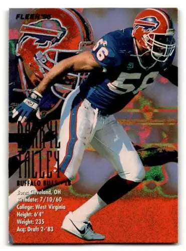 Thurman Thomas football card from 1995 Fleer #40 Darryl Talley Buffalo Bills original gloss