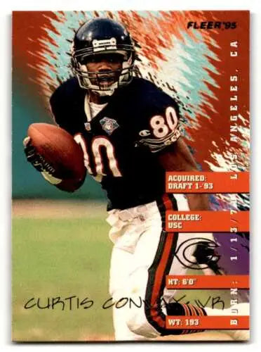 Curtis Conway Chicago Bears football card with original gloss 1995 Fleer #53 NM condition