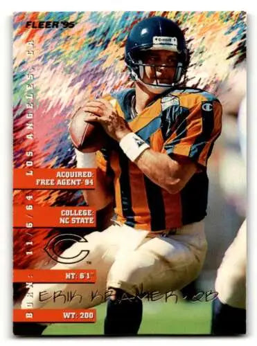 Original gloss Erik Kramer Chicago Bears football card from 1995 Fleer #57