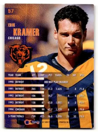 Erik Kramer Chicago Bears football card 1995 Fleer #57 original gloss condition