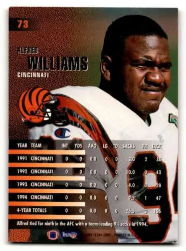 Original gloss 1995 Fleer Alfred Williams Cincinnati Bengals football card NM