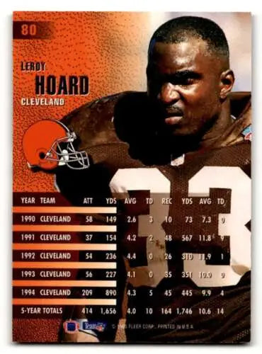 Leroy Hoard Cleveland Browns football card with original gloss in NM condition