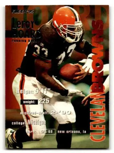 Leroy Hoard Cleveland Browns football card with original gloss from 1995 Fleer