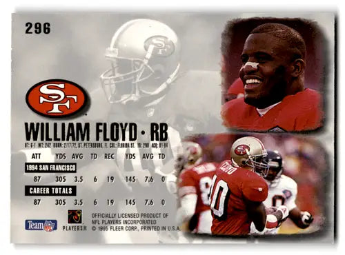 1995 Fleer Ultra #296 William Floyd NM-MT 49ers ID:70379 - Trading Cards