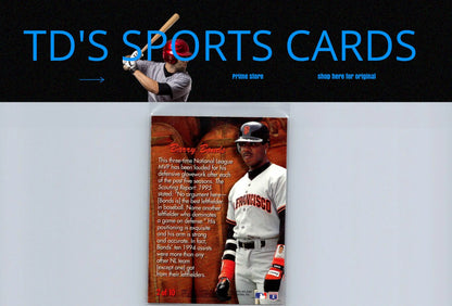 Barry Bonds baseball card from 1995 Fleer Update featuring Bonds Smooth Leather design
