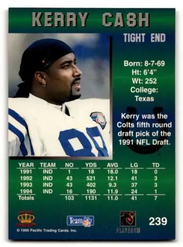 Kerry Cash Indianapolis Colts football card with original gloss from 1995 Pacific series
