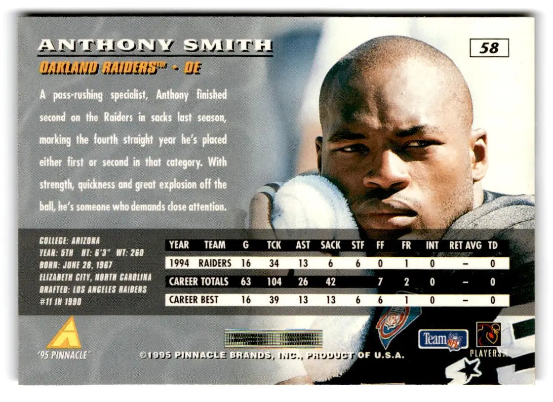 1995 Pinnacle #58 Anthony Smith - Trading Card