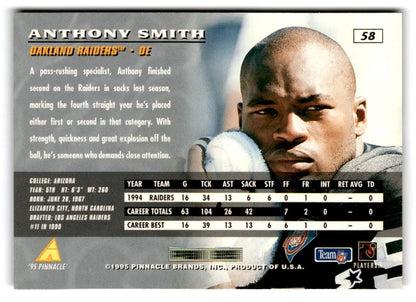 1995 Pinnacle #58 Anthony Smith - Trading Card