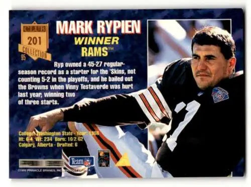 Mark Rypien 1995 Pinnacle Club Collection football card original gloss St. Louis Rams