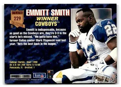 Emmitt Smith football card from the 1995 Pinnacle Club Collection #229