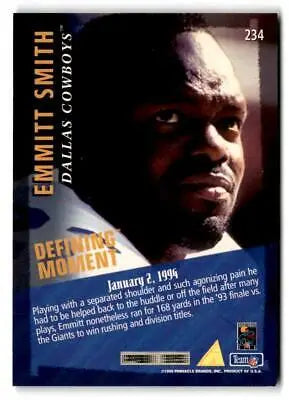 1995 Pinnacle Club Collection #234 Emmitt Smith football card collectible