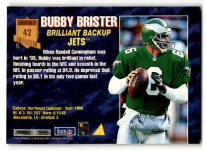 1995 Pinnacle Club Collection #42 Bubby Brister New York Jets football card original gloss