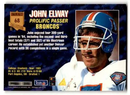 1995 Pinnacle Club Collection #68 John Elway Denver Broncos football card original gloss