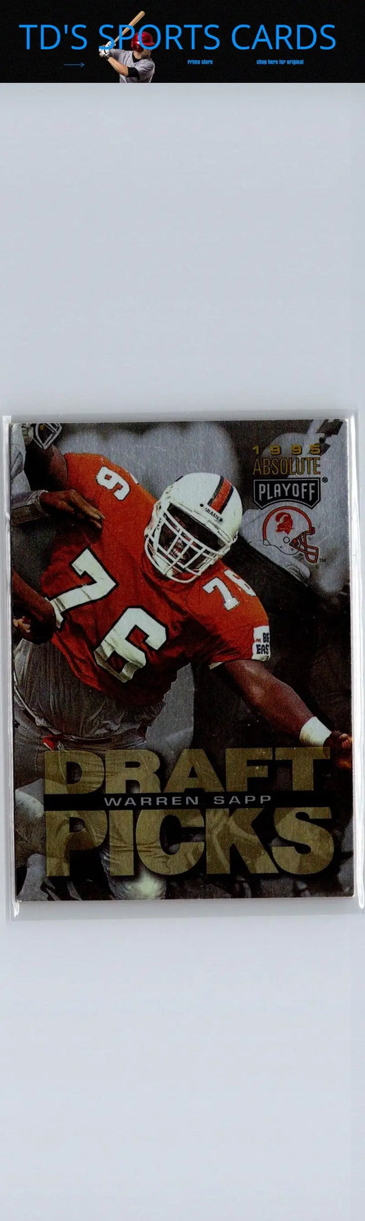 Warren Sapp football trading card from 1995 Playoff Absolute series