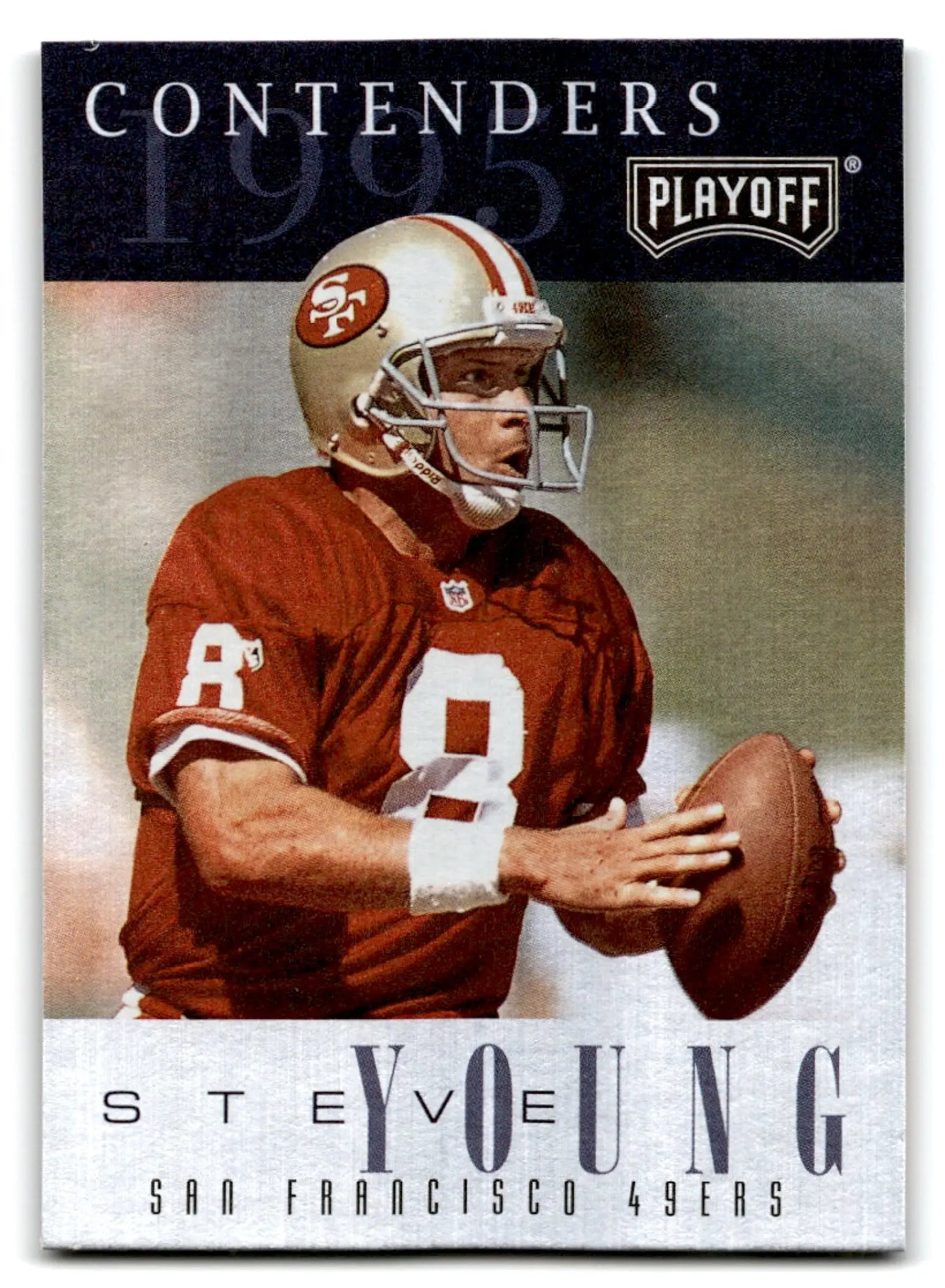1995 Playoff Contenders Football Steve Young card featuring San Francisco 49ers player