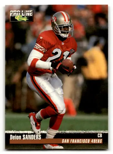 1995 Pro Line #165 Deion Sanders football card showcasing original gloss and NM-MT condition