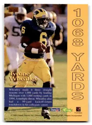 Collectible Tyrone Wheatley Pro Line trading card from Tyrone Wheatley Grand Gainers series