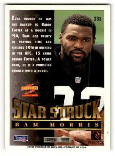 Bam Morris Pittsburgh Steelers football card original gloss from 1995 Score #233