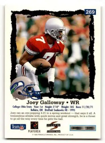 1995 Score #269 Joey Galloway Seattle Seahawks Football Card with original gloss