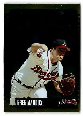 Greg Maddux baseball card from 1995 Score #32 Greg Maddux Gold Rush collection