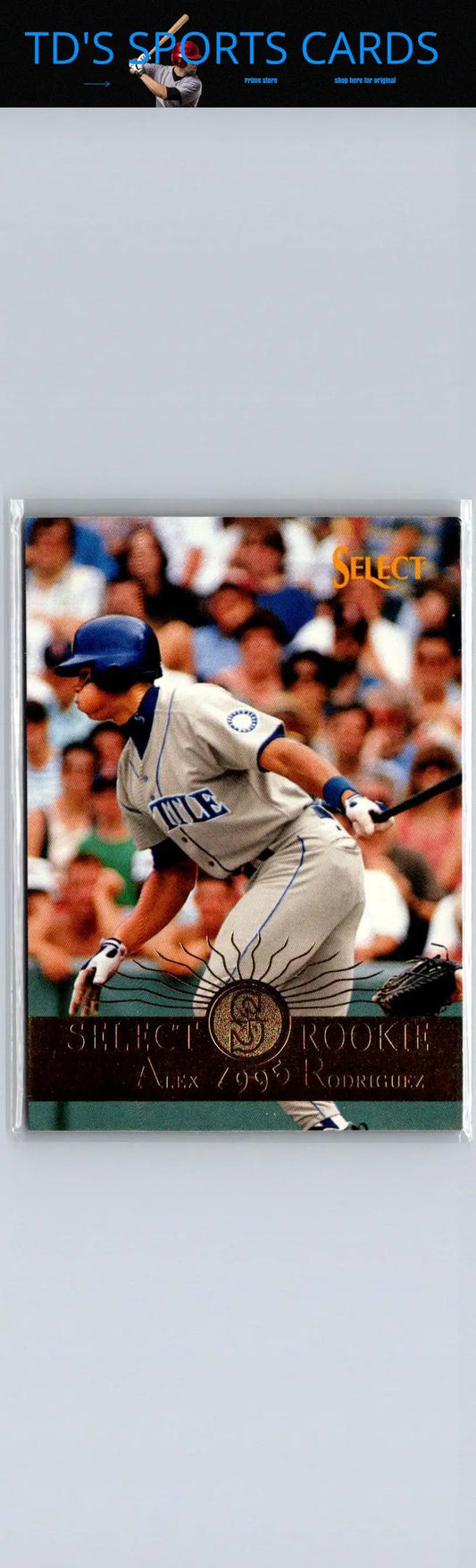 Baseball card featuring 1995 Select #203 Alex Rodriguez for trading card collectors
