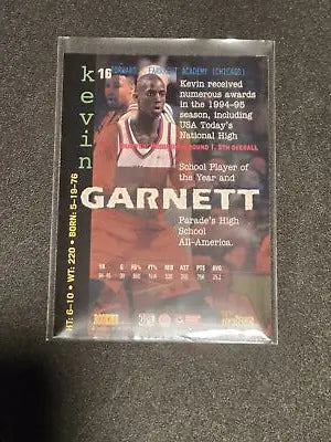 Kevin Garnett basketball card from Signature Rookies Fame and Fortune series