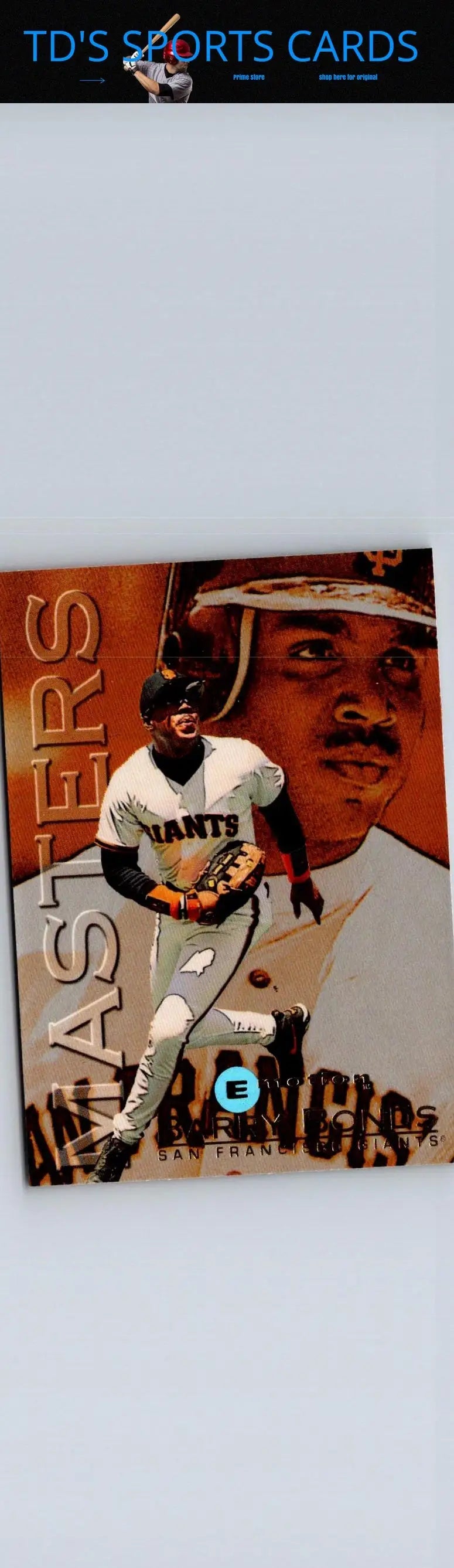 Barry Bonds baseball card from 1995 SkyBox E-Motion Bonds Masters product