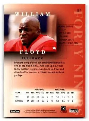 William Floyd football card from 1995 SkyBox Premium trading cards collection