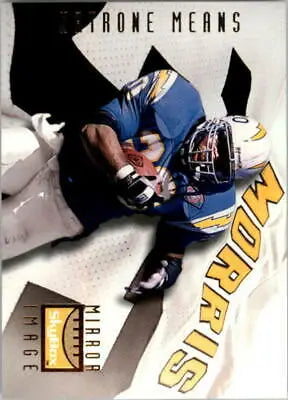 Football player in action on 1995 SkyBox Premium #155 Bam Morris/Natrone Means card