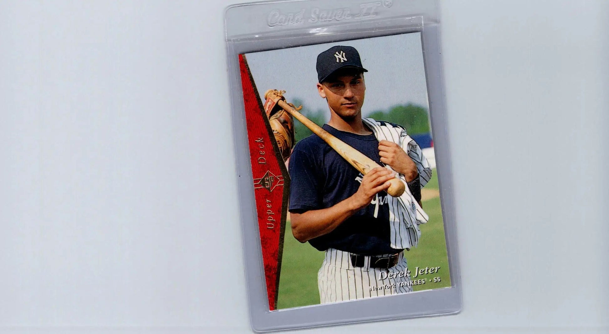 Derek Jeter 1995 SP #181 baseball trading card in clear protective case