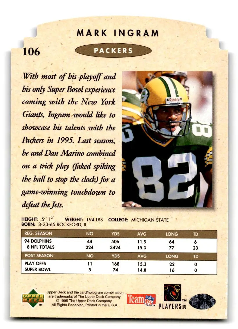 1995 SP Championship #106 Mark Ingram Die Cuts - Trading Cards