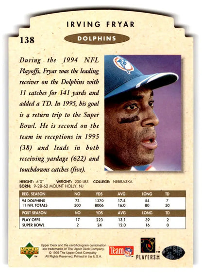 1995 SP Championship #138 Irving Fryar Die Cuts - Trading Cards