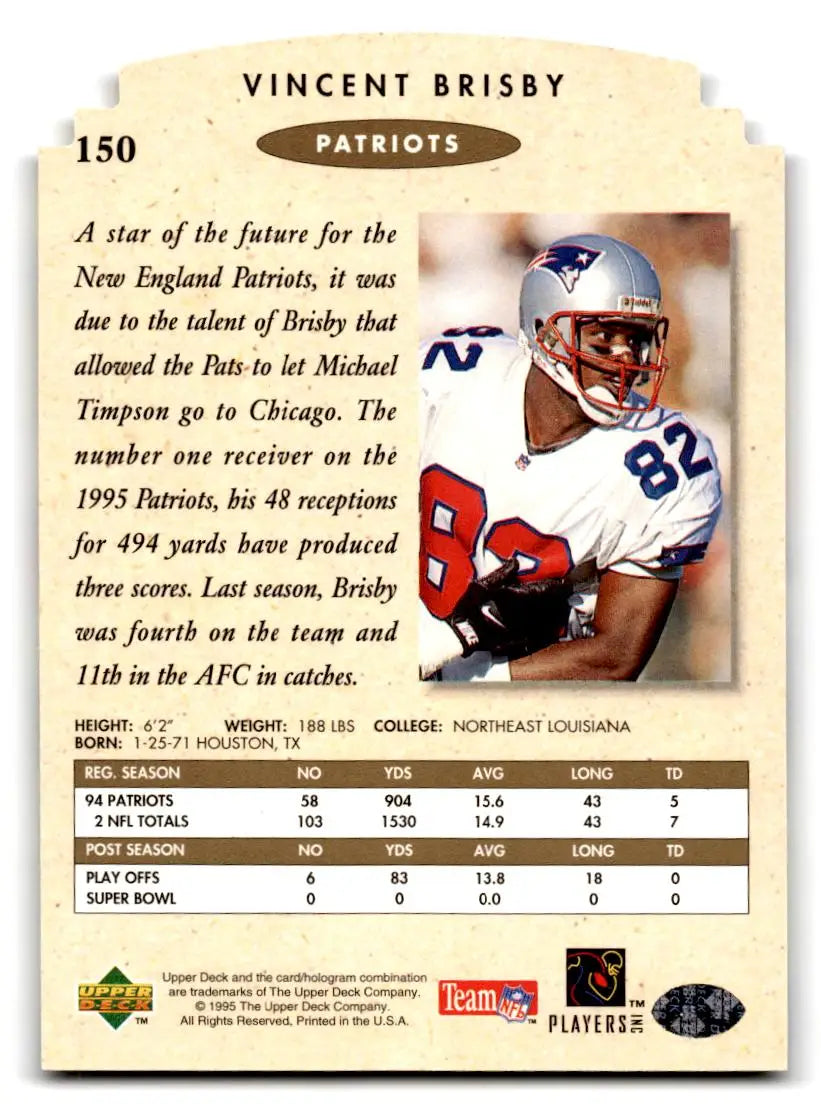 1995 SP Championship #150 Vincent Brisby Die Cuts - Trading Card