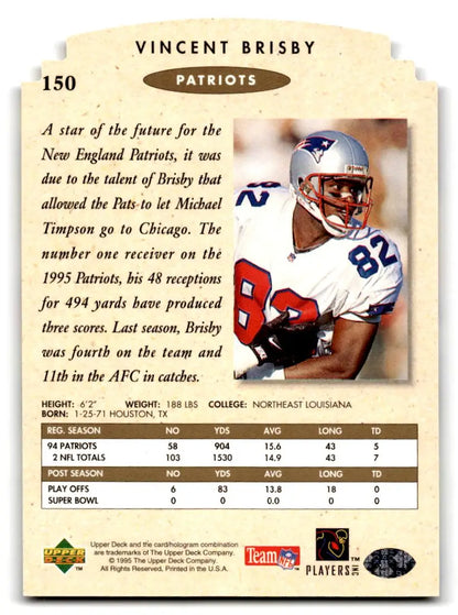 1995 SP Championship #150 Vincent Brisby Die Cuts - Trading Card