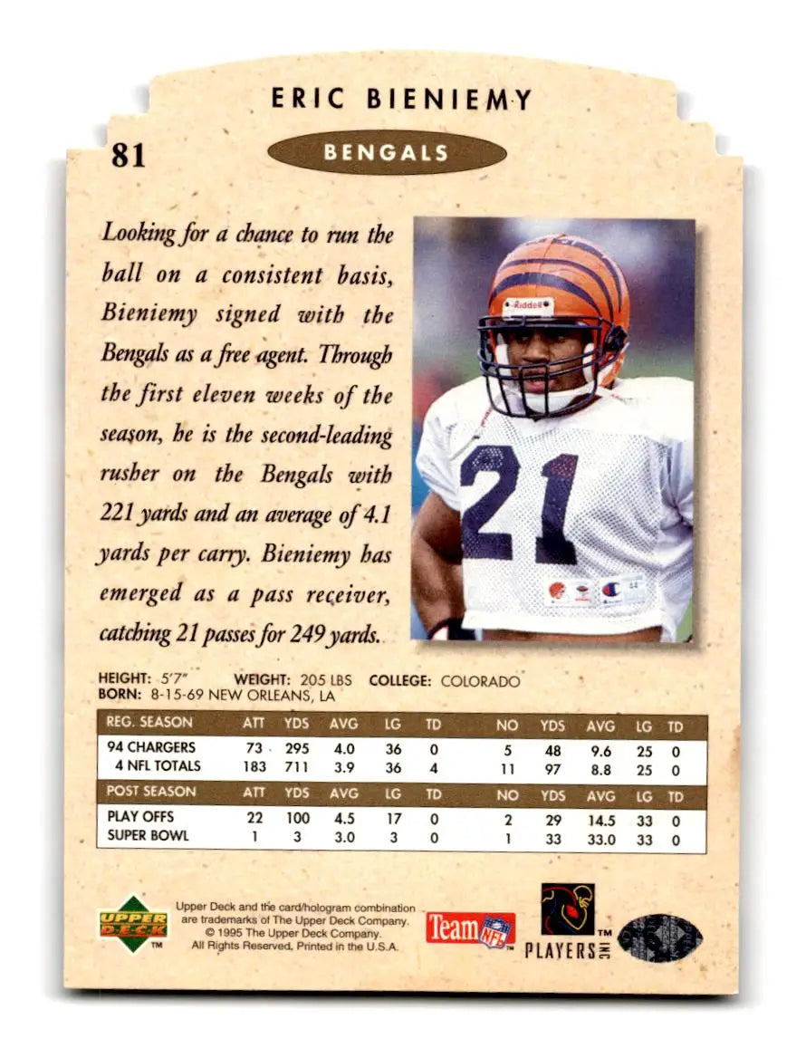 1995 SP Championship #81 Eric Bieniemy Die Cuts - Trading Cards